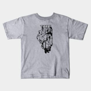 Rock Climbing Illinois Rock Climber State Map Kids T-Shirt